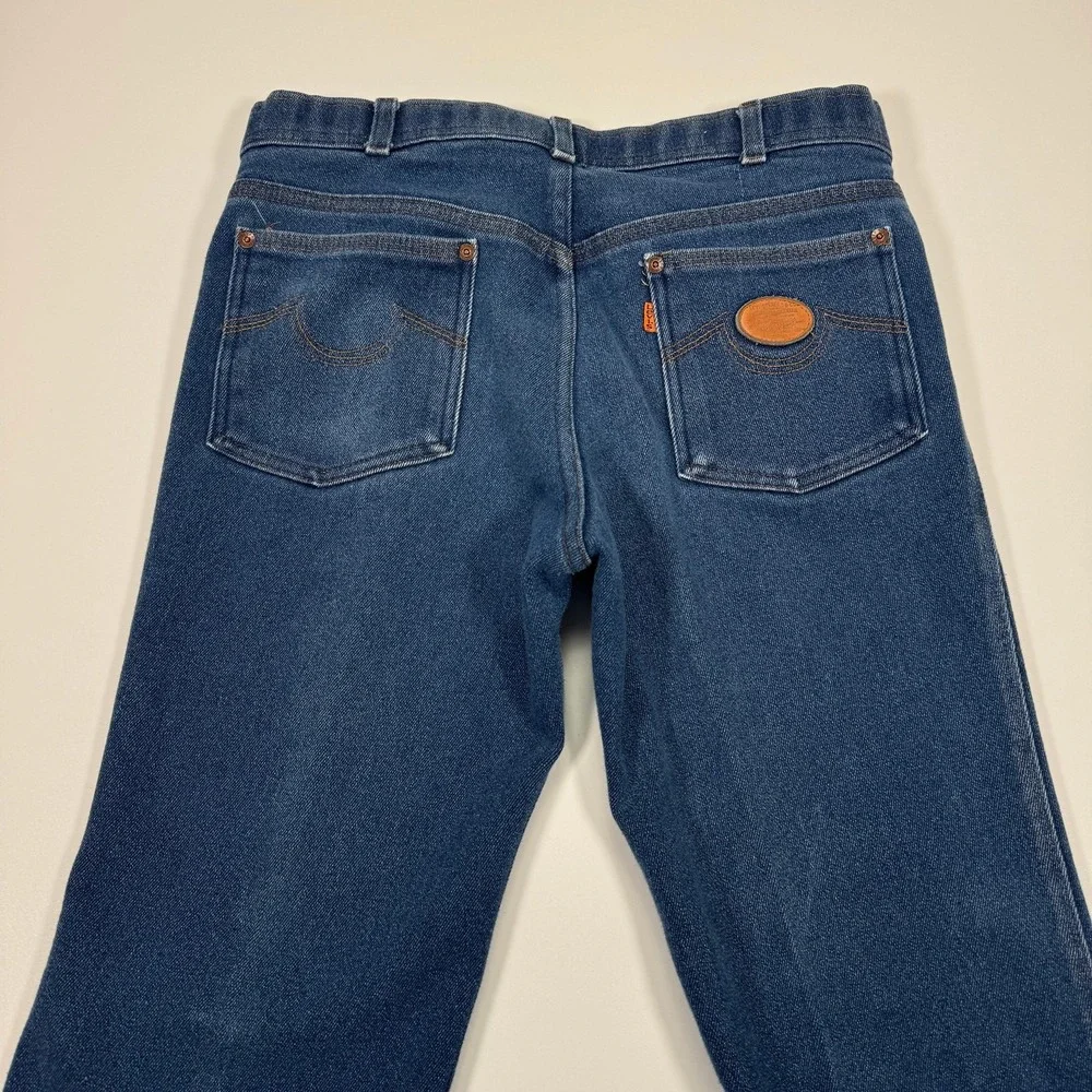 VTG Levi's Orange Tab Jeans Mens 34x28 Blue Flare Denim Talon USA Skosh 90s 549